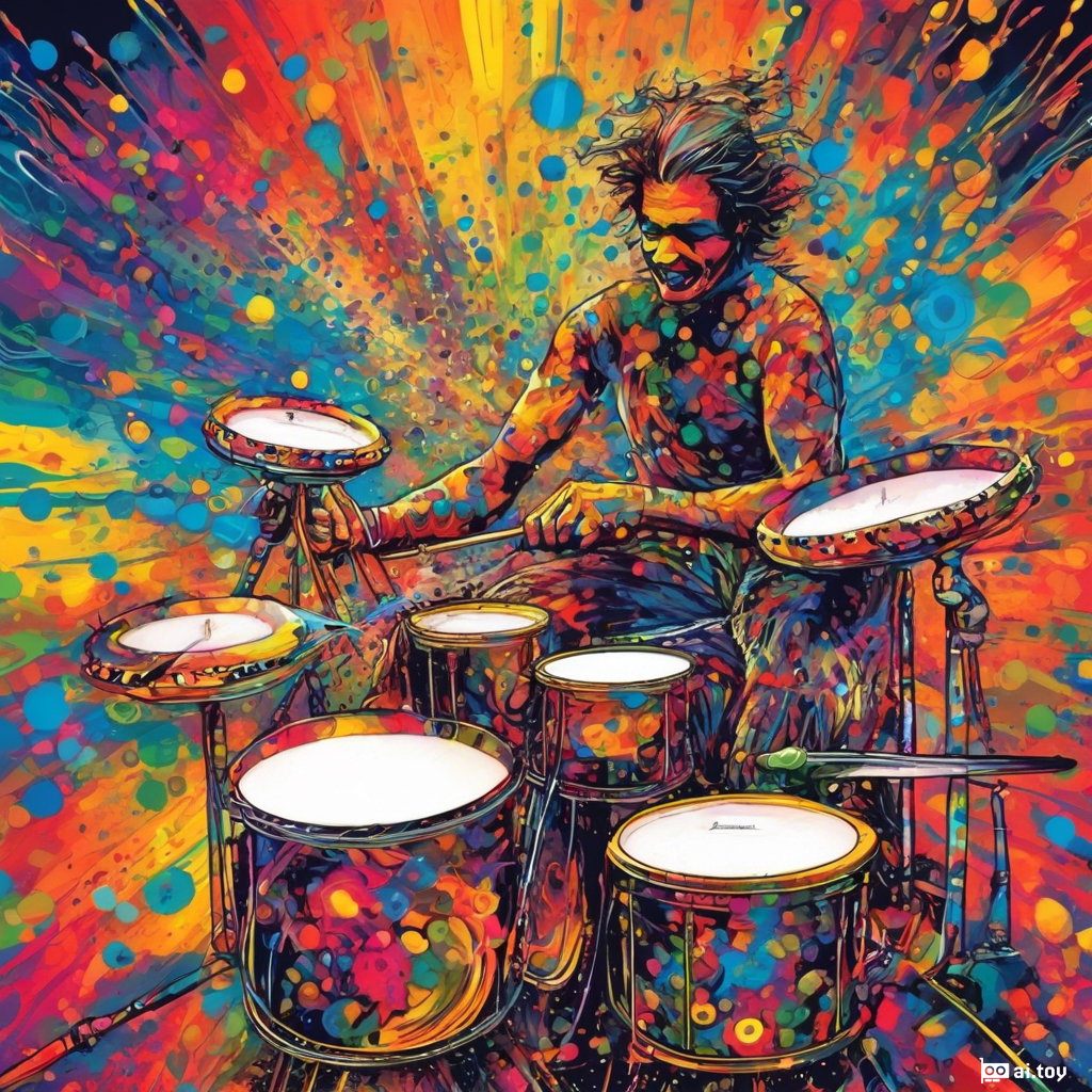 Música, Psicodelia, Bateria, Cores Fortes