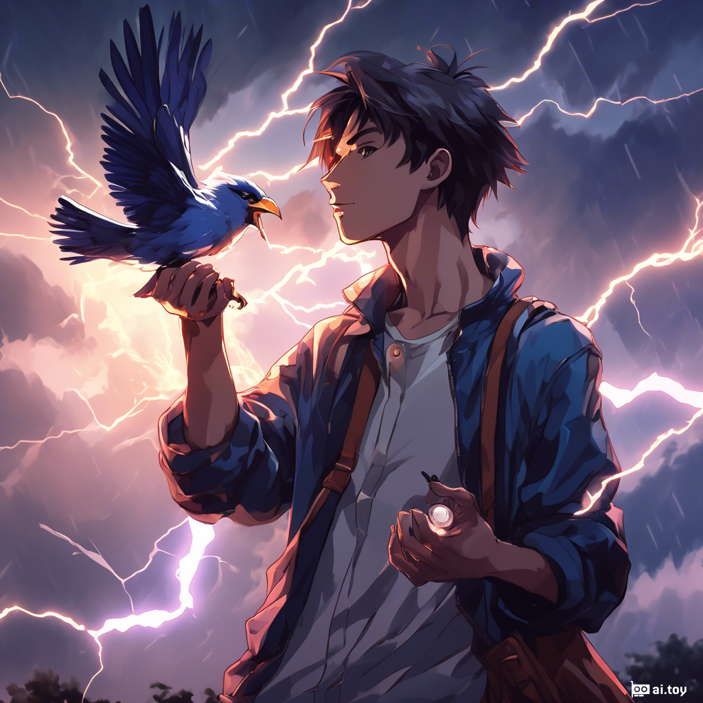 young man with bird in hand