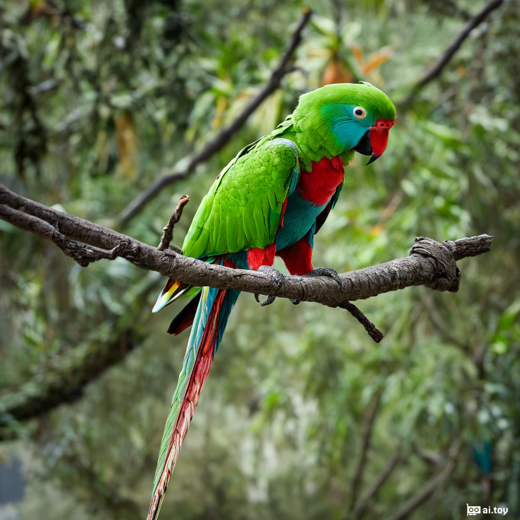 A parrot on a tree branch