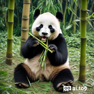 A panda eating bamboo