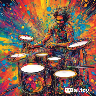 Música, Psicodelia, Bateria, Cores Fortes