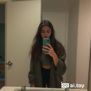 low quality phone photo, snapchat, grainy, a teenage woman taking a mirror selfie