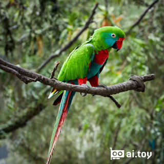 A parrot on a tree branch