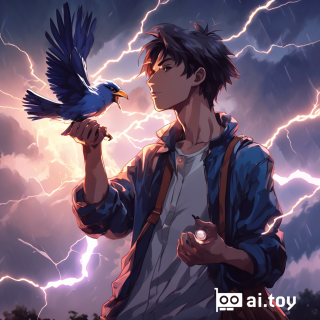 young man with bird in hand
