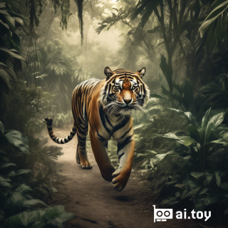 A tiger walking in the jungle