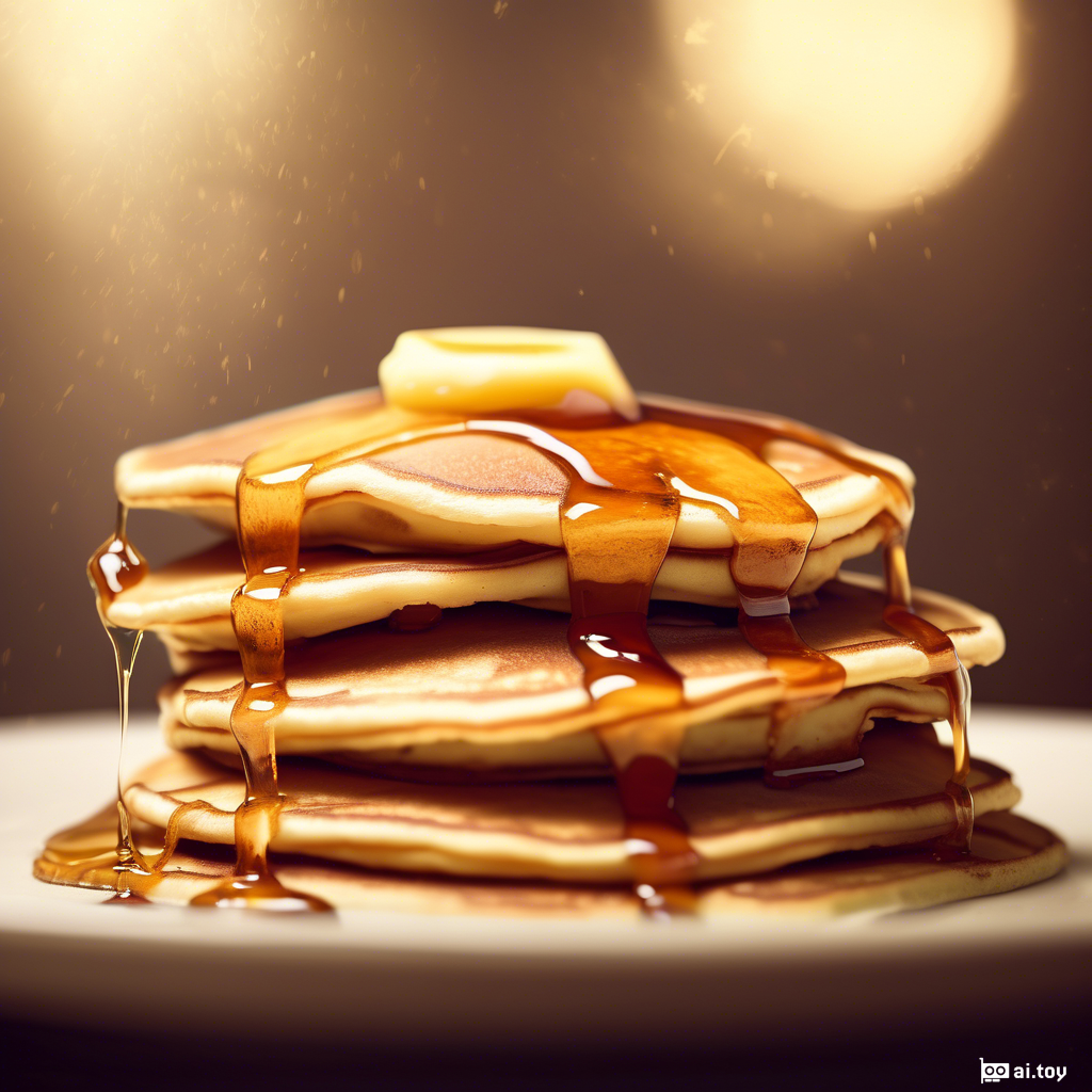 A stack of pancakes with syrup