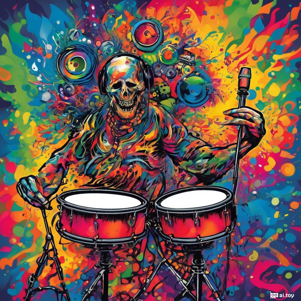 Música, Psicodelia, Bateria, Cores Fortes