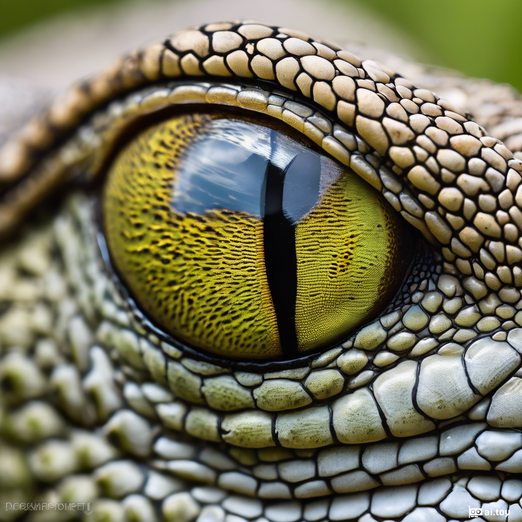 best quality, macro close-up shot of the eyes of a lizard